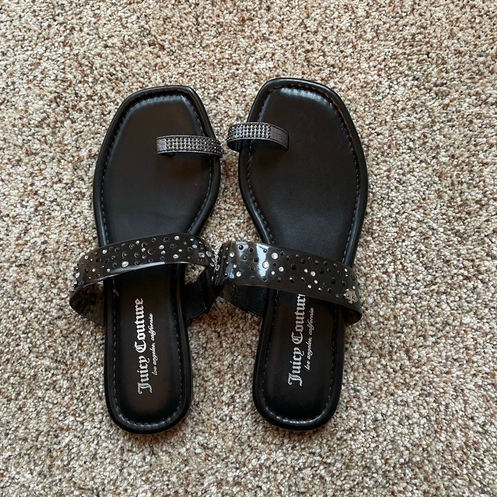Juicy Couture Women Slip On Sandals Color Black Size 7M